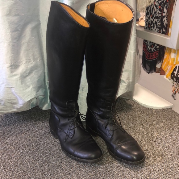 Vintage Shoes - 39) VINTAGE DER DAU CUSTOM MADE EQUESTRIAN DRESSAGE RIDING BOOTS M10 W11.5